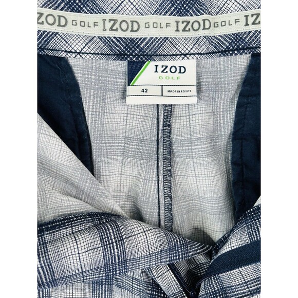 Izod Blue Plaid Stretch Breathable Lightweight Golf Shorts Men's Sz 42 - Picture 8 of 8